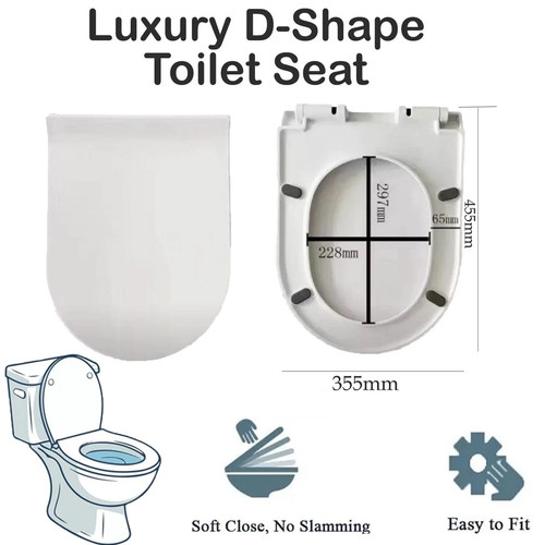 Luxury shape toilet seat - d-shape,